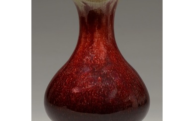 A Chinese flambe glazed vase, late 19th c or later, with fla...