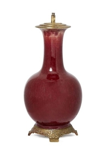 A Chinese porcelain sang-de-boeuf bottle vase, 19th...