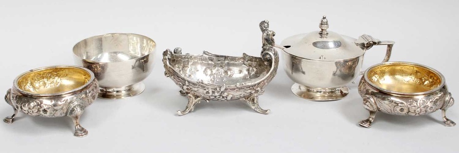A Collection of Assorted Silver, comprising a pair of Victorian...