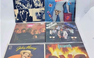 A Collection of Six Vinyl LP Records, Including The Rolling Stones & Nazareth