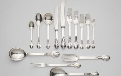 A Copenhagen silver cutlery set, model no. 3