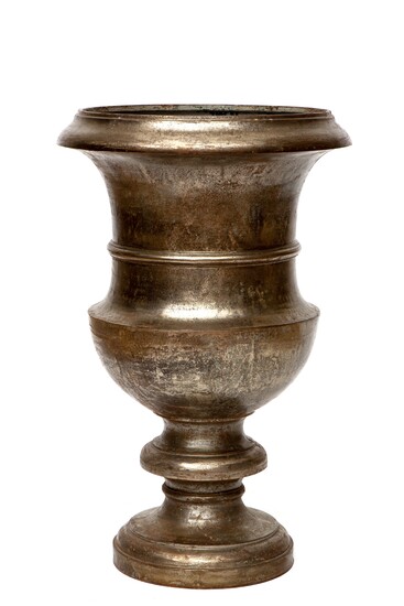 A French brushed cast iron vase