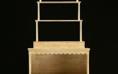 A HOLLYWOOD REGENCY STYLE WHITE PICKLED WOOD ETAGÈRE