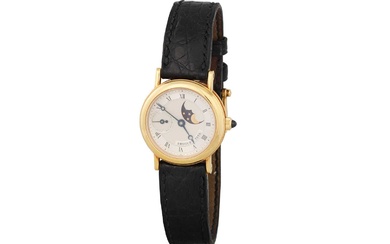 A LADY'S 18CT YELLOW GOLD BREQUET 1518B AUTOMATIC WRISTWATCH, silvered...