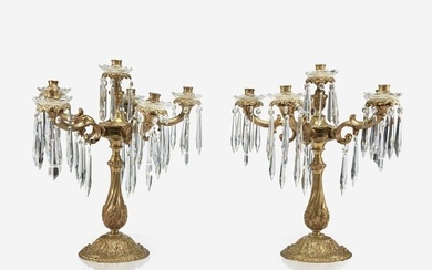 A Large Pair Of Louis Xv Style Gilt-Bronze And Cut