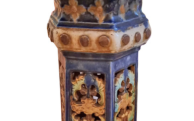 A Late Qing 19th century Chinese Shiwan ceramic pot stand