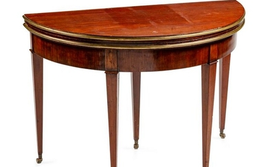 A Louis XVI Style Brass-Mounted Mahogany Games Table