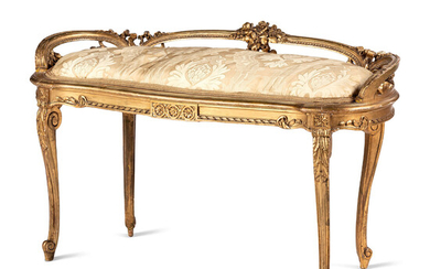 A Louis XVI Style Gilt Decorated Window Seat