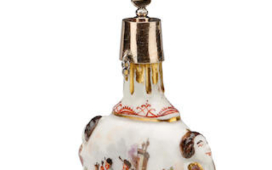 A Meissen gilt-metal mounted scent bottle, circa 1730