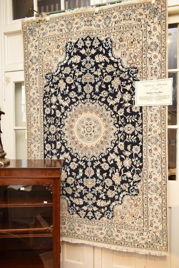 A NEW AND FINELY HAND KNOTTED PERSIAN NAIEN CARPET, SILK INLAYS WITHIN A WOOL PILE, SUPERFINE WEAVE OF APPROXIMATELY 500,000 KNOTS P...