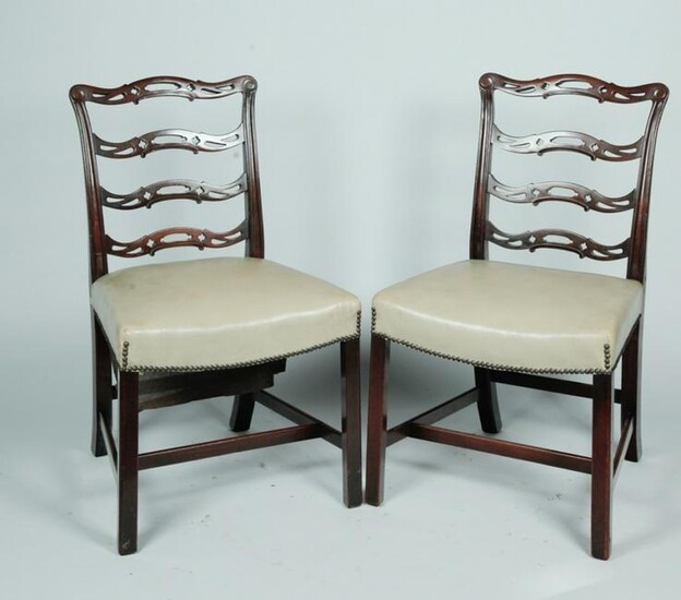 A PAIR OF CHIPPENDALE STYLE SIDE CHAIRS