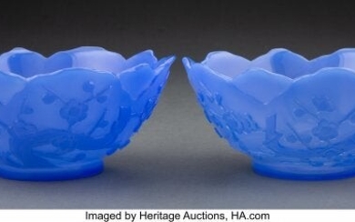 A Pair of Chinese Peking Glass Floriform Bowls 3