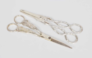 A Pair of George III Silver Grape-Scissors, by William Eley...