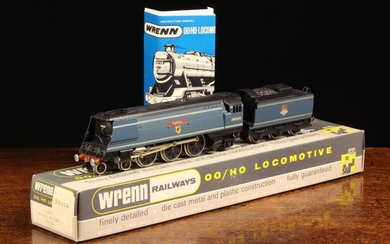 A Rare Wrenn ''YEOVIL'' 4-6-2 BR Blue Streamlined Bulleid Pacific W2268, carriage no 34004 in it's o