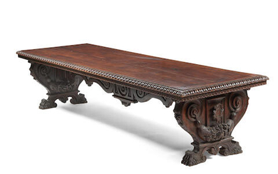 A Renaissance Revival style oak refectory table