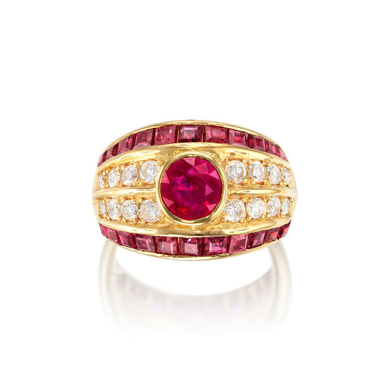 A Ruby and Diamond Ring