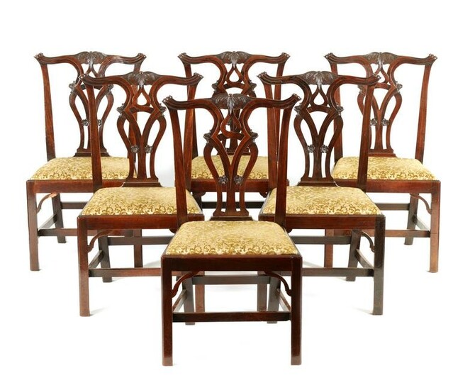 A SET OF SIX EARLY GEORGE III CHIPPENDALE DESIGN