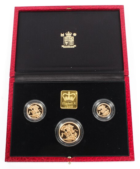 A United Kingdon Gold Proof three coin set
