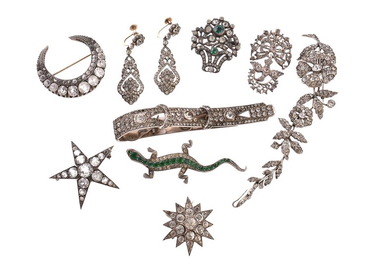 A collection of antique paste jewellery