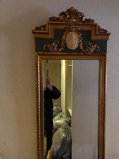 SOLD. A gilded Gustavian style mirror. Sweden, last half of the 20th century. H. 135 cm. W. 50 cm. – Bruun Rasmussen Auctioneers of Fine Art