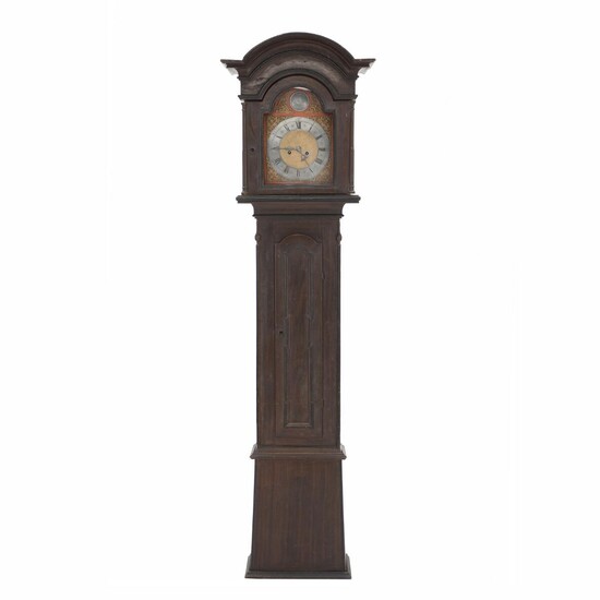 NOT SOLD. A grain-painted Danish Baroque pinewood longcase clock. Movement made by Jens Willadsen Bundgaard (1713-1782). Mid 18th century. H. 240 cm. – Bruun Rasmussen Auctioneers of Fine Art