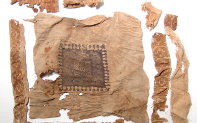 A group of Coptic linen textile fragments