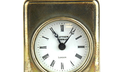 A hallmarked silver cased Matthew Norman carriage clock, size 4.5 x 6.5 x 4cm.