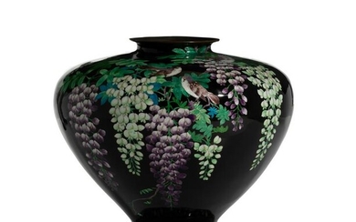 A large Japanese cloisonné vase