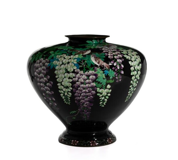 A large Japanese cloisonné vase