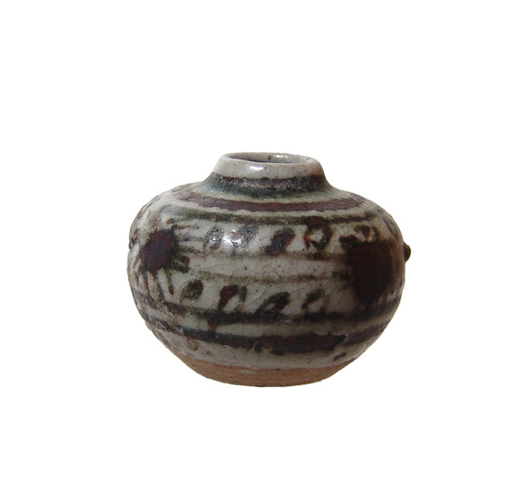 A lovely glazed stoneware ink jar, Thailand