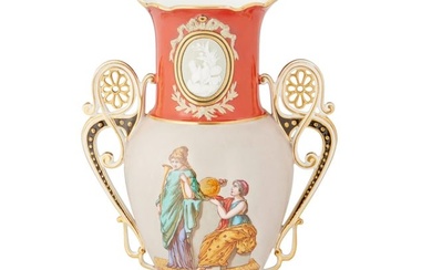 A near pair of Henri Ardant Limoges porcelain vases