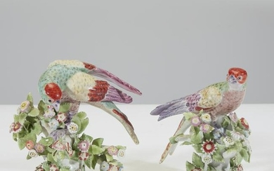 A pair of Bow porcelain hawks, circa 1765