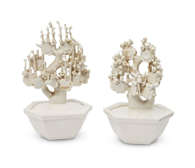 A pair of Chinese Dehua porcelain models...