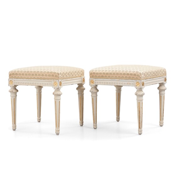 A pair of Gustavian stools by E Öhrmark.