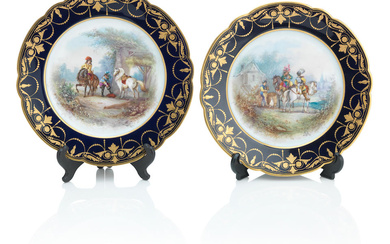 A pair of Sevres style cabinet plates 19th Century
