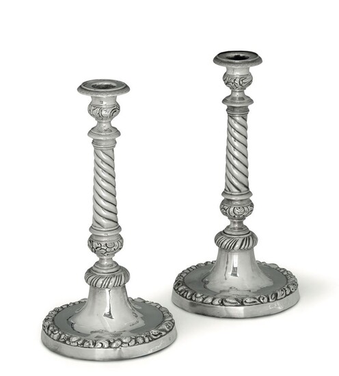 A pair of candle sticks, Naples, 19th century