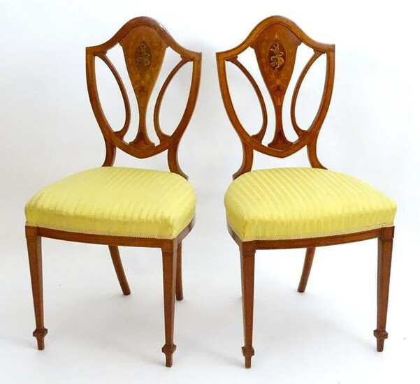 A pair of late 19thC / early 20thC satinwood and