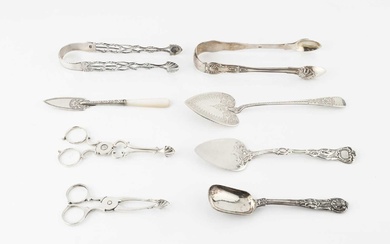 A pair of mid 18th century silver sugar nips, by...