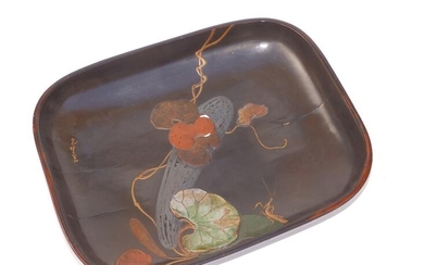 A signed Japanese Edo period Ritsuo Revival lacquered basket,...