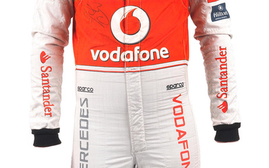A signed Jenson Button McLaren Mercedes race suit - worn...