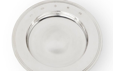 A silver Armada dish by Mappin & Webb, Sheffield, 2000, with Millennium hallmarks, of traditional circular form with reeded band to rim, in signed box, 22.3cm dia., approx. weight 15.6oz