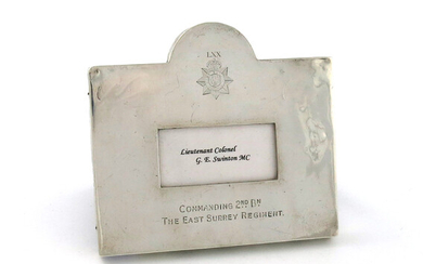 A silver regimental Commanding Officer's card holder