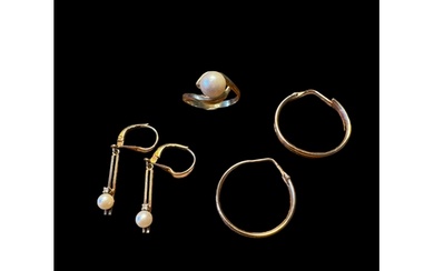A small group of jewellery Comprising of one pair yellow me...