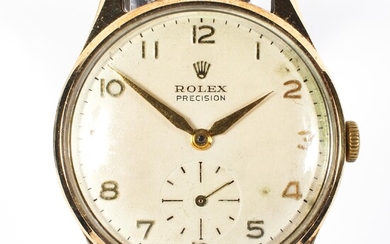 A vintage 9ct gold cased Rolex Precision gents wristwatch