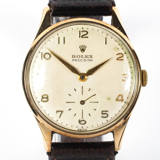 A vintage 9ct gold cased Rolex Precision gents wristwatch
