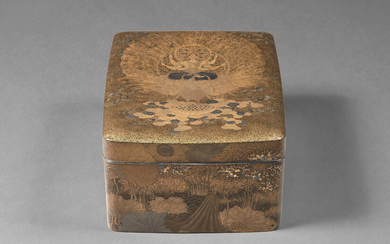 AN IMPORTANT LACQUER SUTRA BOX MEIJI PERIOD (LATE 19TH CENTURY), SIGNED SHOKASAI WITH CURSIVE MONOGRAM (KAO)