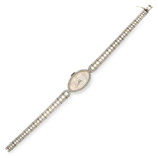 ANTIQUE DIAMOND, PEARL AND MINIATURE WATCH comprising