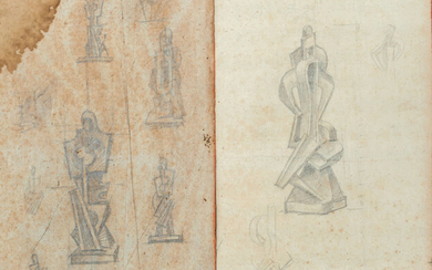 Alexander Archipenko (1884-1964), Two Drawings - Sketches for Sculptures 1910-21