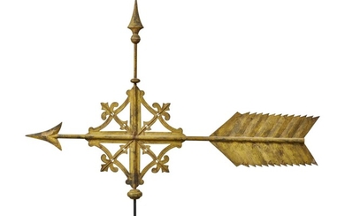 American Gilt Copper and Zinc Banner Weathervane, New England, Late 19th Century