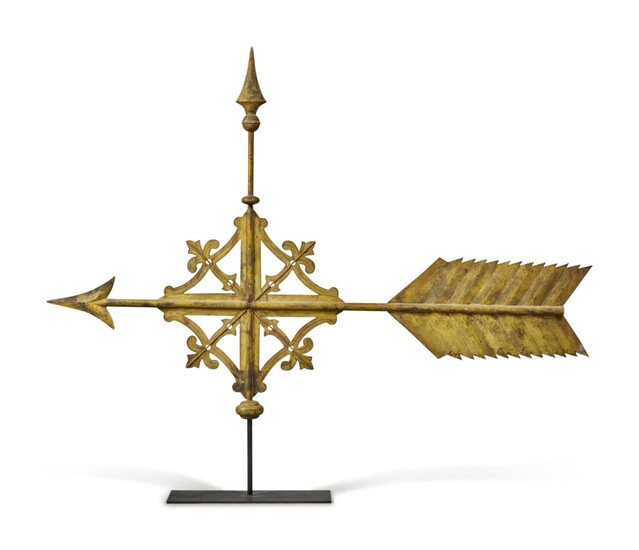 American Gilt Copper and Zinc Banner Weathervane, New England, Late 19th Century